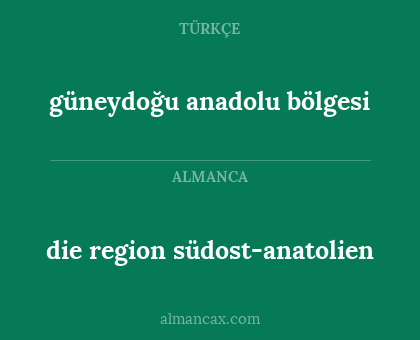 die region südost-anatolien - güneydoğu anadolu bölgesi
