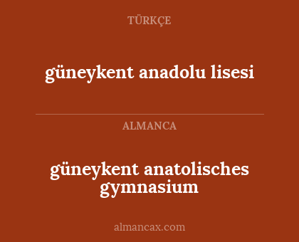 güneykent anatolisches gymnasium - güneykent anadolu lisesi