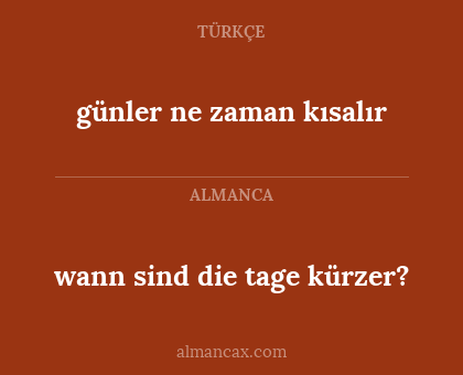 wann sind die tage kürzer? - günler ne zaman kısalır