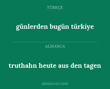 günlerden bugün türkiye - truthahn heute aus den tagen