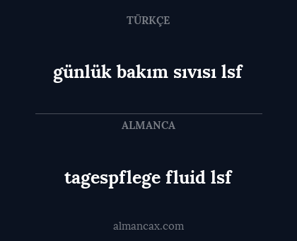 tagespflege fluid lsf - günlük bakım sıvısı lsf