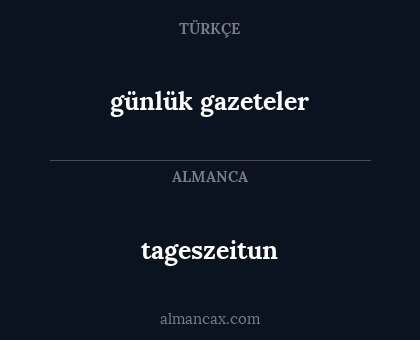 günlük gazeteler - tageszeitun