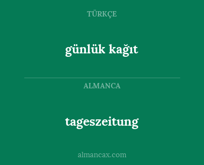 tageszeitung - günlük kağıt