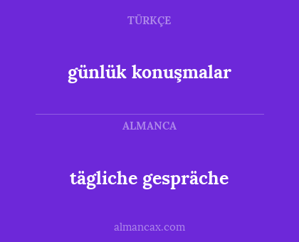 tägliche gespräche - günlük konuşmalar