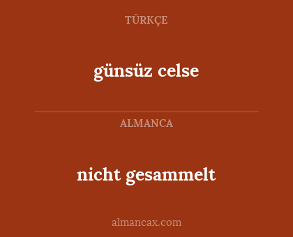 nicht gesammelt - günsüz celse