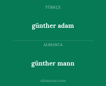 günther mann - günther adam