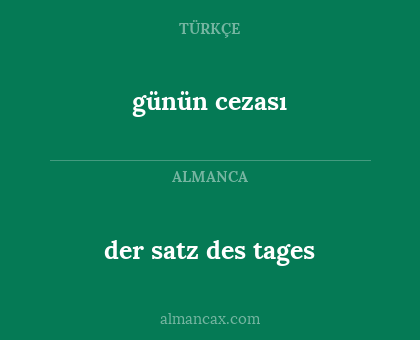günün cezası - der satz des tages