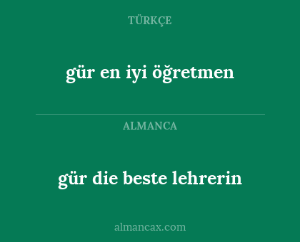 gür en iyi öğretmen - gür die beste lehrerin