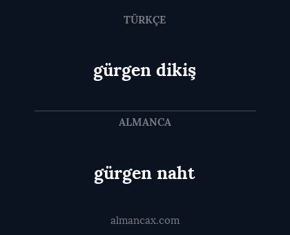gürgen dikiş - gürgen naht