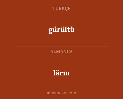 lärm - gürültü