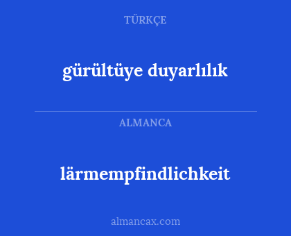 lärmempfindlichkeit - gürültüye duyarlılık
