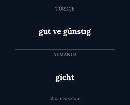 gicht - gut ve günstıg