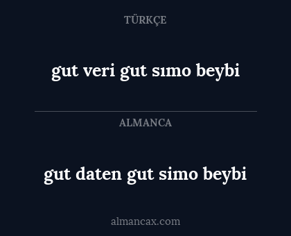 gut veri gut sımo beybi - gut daten gut simo beybi