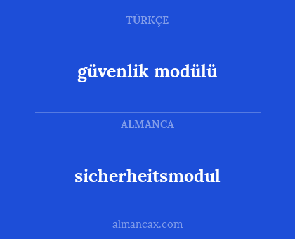 sicherheitsmodul - güvenlik modülü