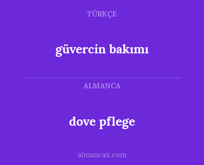 dove pflege - güvercin bakımı