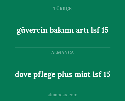 güvercin bakımı artı lsf 15 - dove pflege plus mi̇t lsf 15