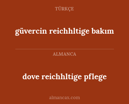 dove
reichhltige pflege - güvercin 
reichhltige bakım