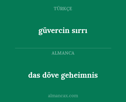 das döve geheimnis - güvercin sırrı