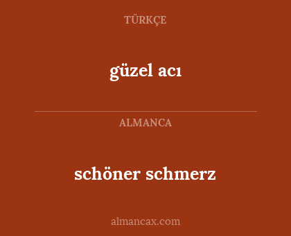 schöner schmerz - güzel acı