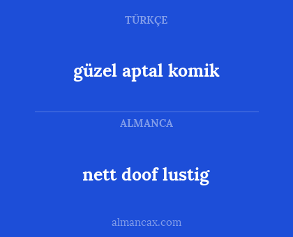 güzel aptal komik - nett doof lustig