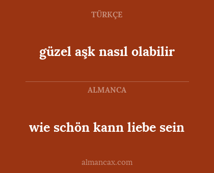 güzel aşk nasıl olabilir - wie schön kann liebe sein