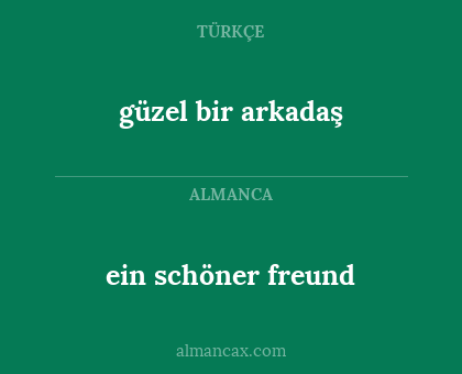 güzel bir arkadaş - ein schöner freund