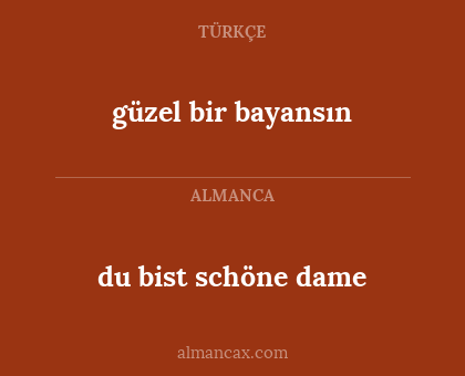 du bist schöne dame - güzel bir bayansın