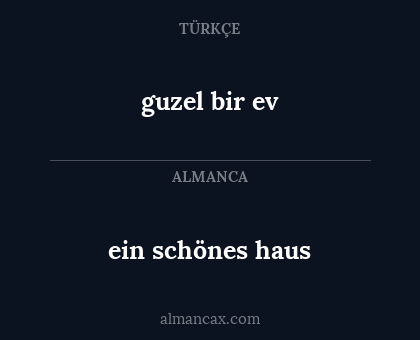 guzel bir ev - ein schönes haus