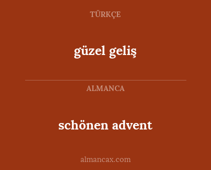 schönen advent - güzel geliş