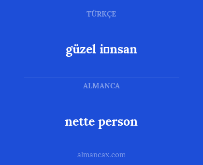 nette person - güzel i̇nsan
