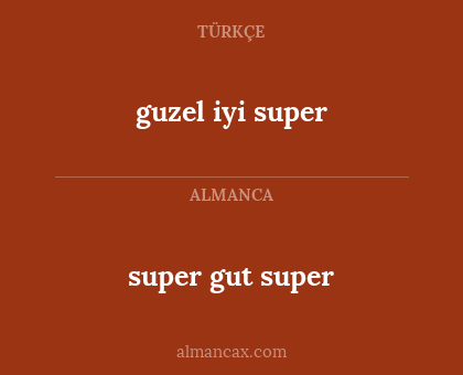 super gut super - guzel iyi super