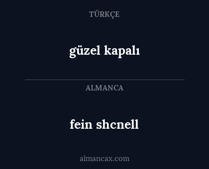 güzel kapalı - fein shcnell