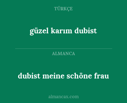güzel karım dubist - dubist meine schöne frau