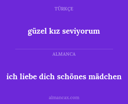 ich liebe dich schönes mädchen - güzel kız seviyorum