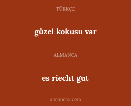 es riecht gut - güzel kokusu var