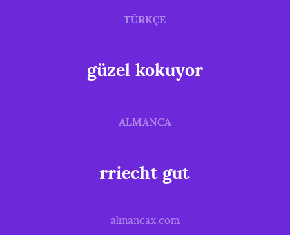 güzel kokuyor - rriecht gut