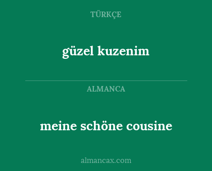 güzel kuzenim - meine schöne cousine
