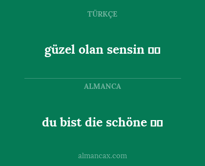du bist die schöne ♡♡ - güzel olan sensin ♡♡