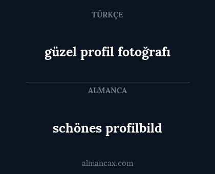 güzel profil fotoğrafı - schönes profilbild