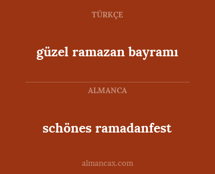 schönes ramadanfest - güzel ramazan bayramı