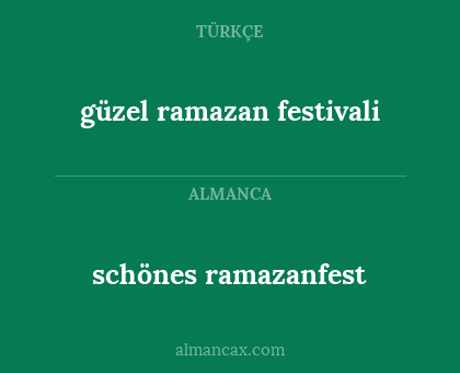 schönes ramazanfest - güzel ramazan festivali