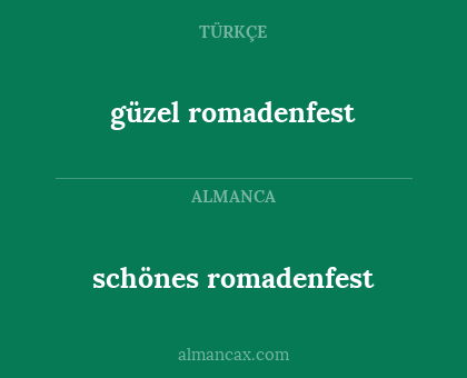 güzel romadenfest - schönes romadenfest