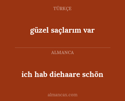 güzel saçlarım var - ich hab diehaare schön