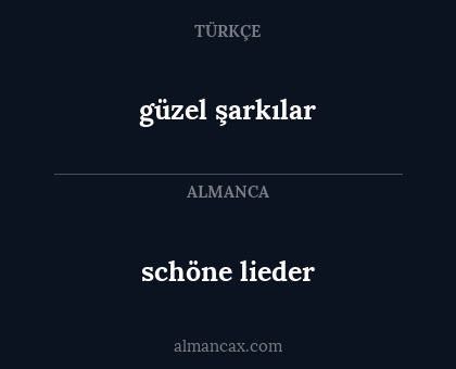 güzel şarkılar - schöne lieder