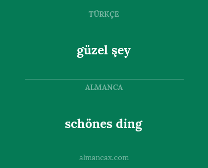 schönes ding - güzel şey