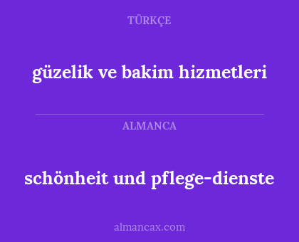 güzelik ve bakim hizmetleri - schönheit und pflege-dienste