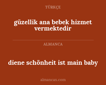 güzellik ana bebek hizmet vermektedir - diene schönheit ist main baby