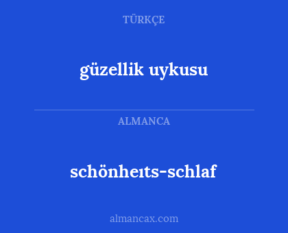 schönheıts-schlaf - güzellik uykusu