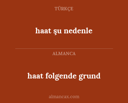 haat şu nedenle - haat folgende grund