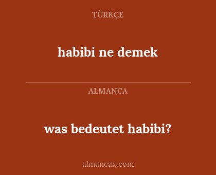 habibi ne demek - was bedeutet habibi?